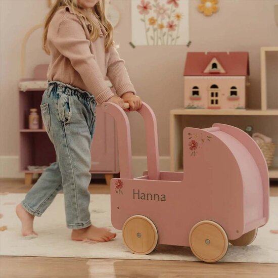 Poppenwagen - Licht Roze - Little Dutch