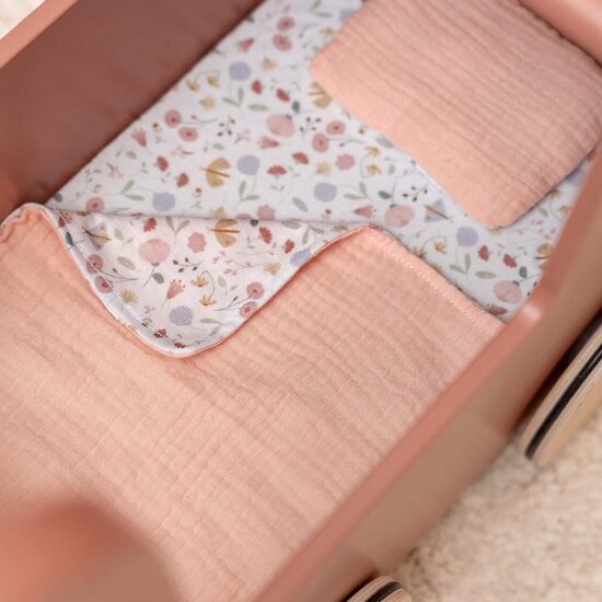Poppenwagen - Donker Roze - Little Dutch