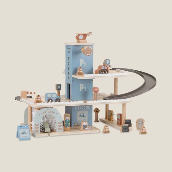 Houten parkeergarage &ndash; Blauw &ndash; Little Dutch