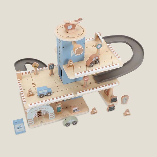 Houten parkeergarage &ndash; Blauw &ndash; Little Dutch