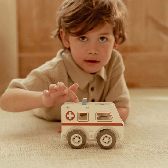 Houten ambulance - Wit - Essentials - Little Dutch