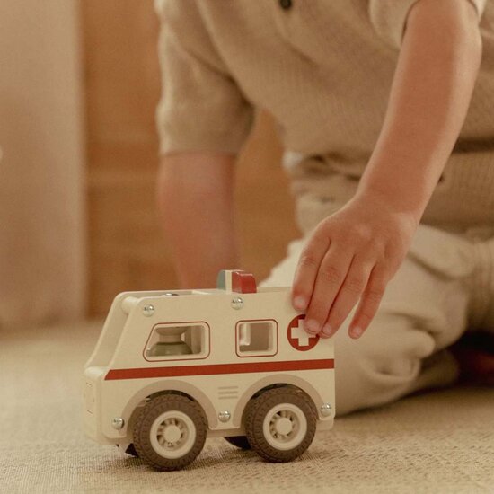 Houten ambulance - Wit - Essentials - Little Dutch