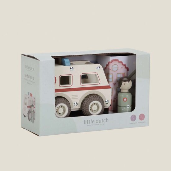 Houten ambulance - Wit - Essentials - Little Dutch