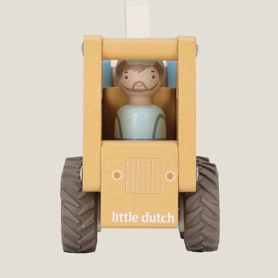 Houten hijskraan &ndash; Geel &ndash; Essentials - Little Dutch
