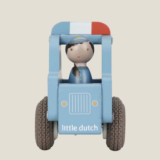 Houten politiewagen &ndash; Blauw &ndash; Essentials - Little Dutch