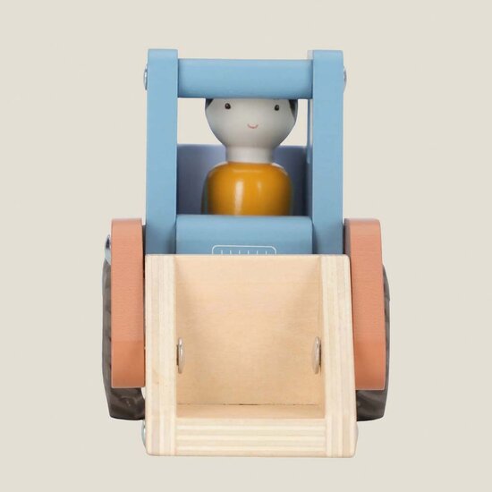 Houten bulldozer &ndash; Blauw &ndash; Essentials - Little Dutch