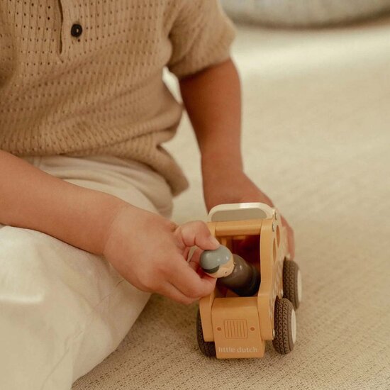 Houten taxi &ndash; Geel &ndash; Essentials - Little Dutch