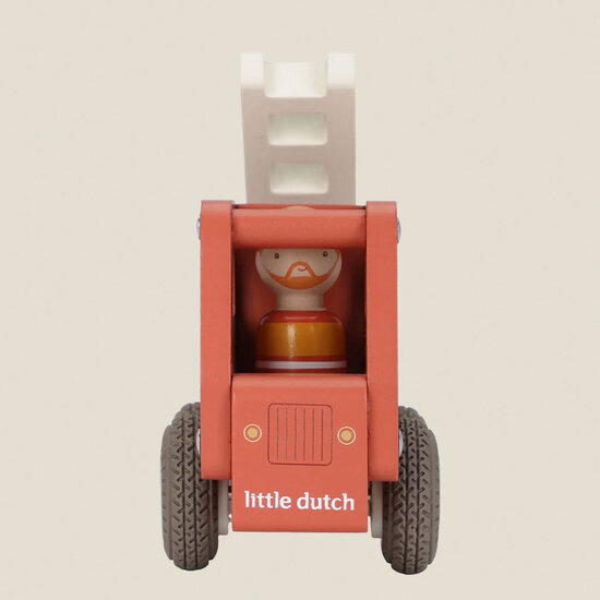 Houten brandweerwagen &ndash; Rood &ndash; Essentials - Little Dutch