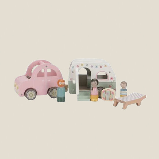 Speelgoed auto met caravan - Essentials - Little Dutch