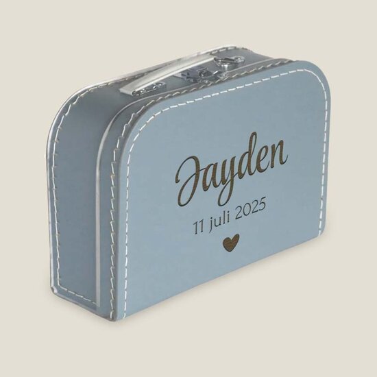 Kinderkoffertje met naam - Grey Blue