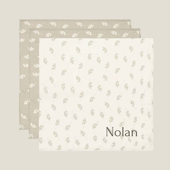 Hydrofiele doeken - 3 stuks - Twig Olive Green - Jollein