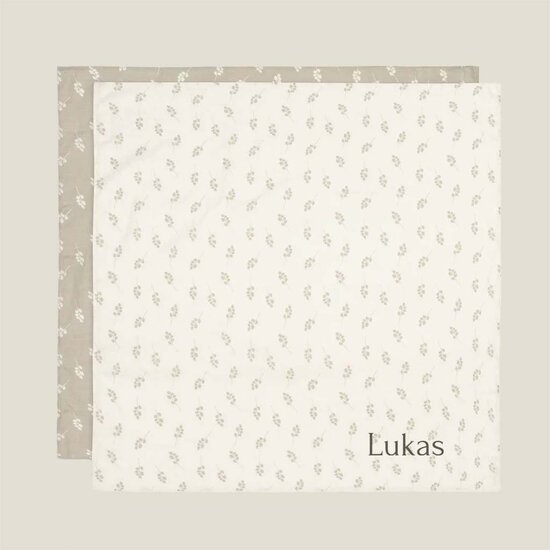 Hydrofiele doeken - 2 stuks - Twig Olive Green - Jollein