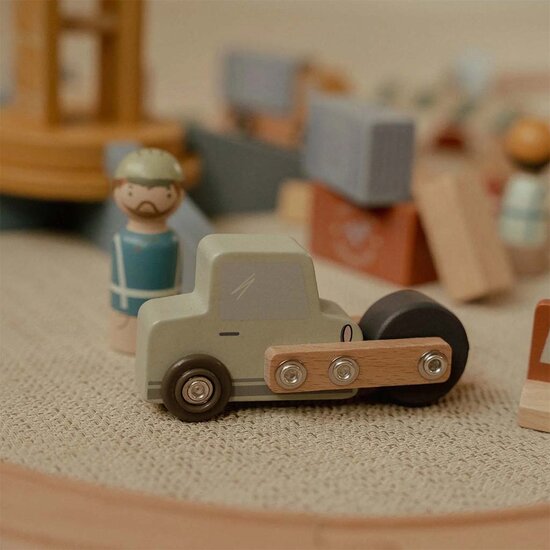 Houten hijskraan - Treinbaan - Little Dutch