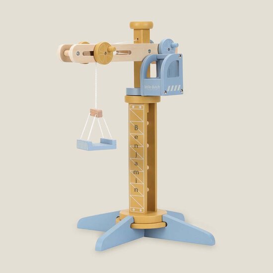 Houten hijskraan - Treinbaan - Little Dutch