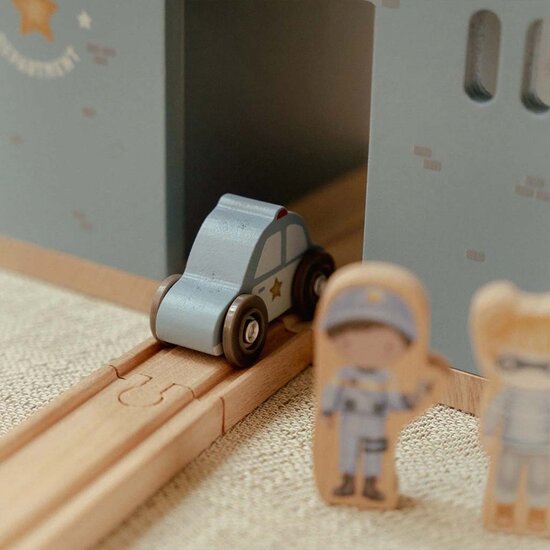 Houten politiebureau &ndash; Blauw &ndash; Essentials - Little Dutch