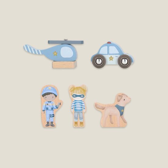 Houten politiebureau &ndash; Blauw &ndash; Essentials - Little Dutch