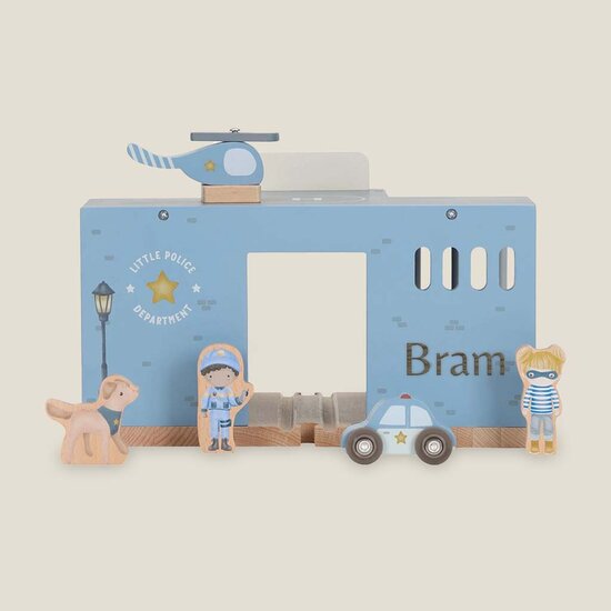 Houten politiebureau &ndash; Blauw &ndash; Essentials - Little Dutch