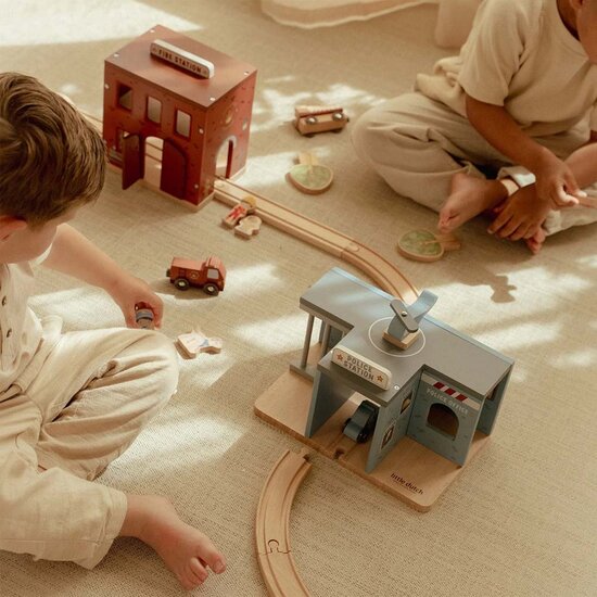 Houten politiebureau &ndash; Blauw &ndash; Essentials - Little Dutch