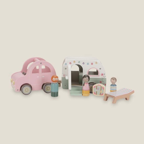 Speelgoed auto met caravan - Essentials - Little Dutch