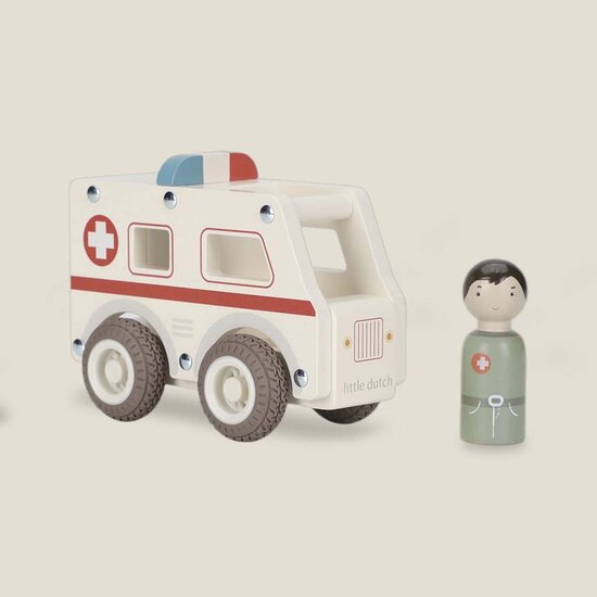 Houten ambulance - Wit - Essentials - Little Dutch