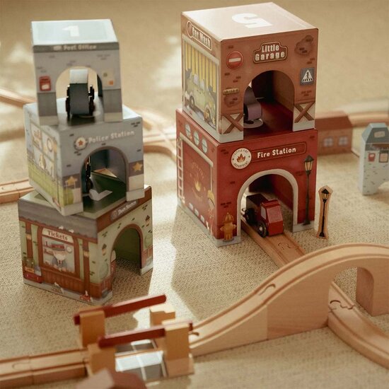 Stapelblokken met auto&#039;s &ndash; Meerkleurig &ndash; Essentials - Little Dutch