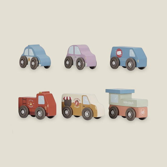 Stapelblokken met auto&#039;s &ndash; Meerkleurig &ndash; Essentials - Little Dutch