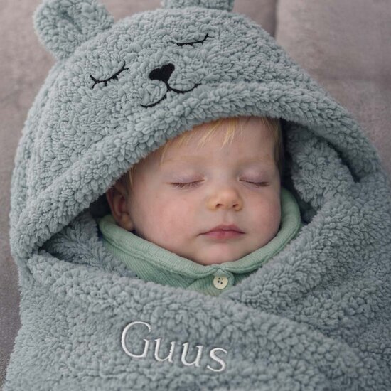 Wikkeldeken - Bunny Sea Green - Jollein