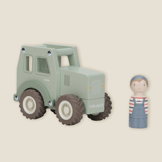 Houten tractor - Groen - Little Dutch
