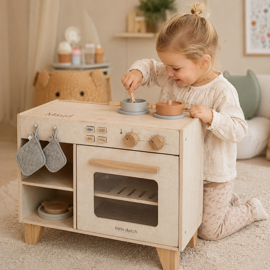 Houten speelkeuken - Beige - Little Dutch
