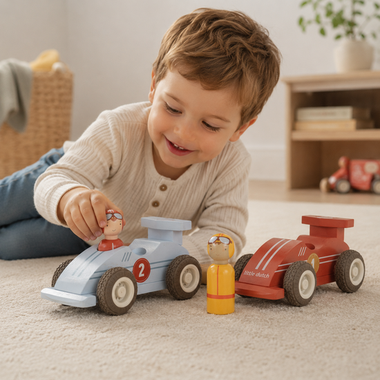 Pullback racewagens - Meerkleurig - Essentials - Little Dutch