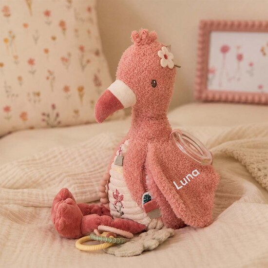 Activiteitenknuffel Flamingo - Roze - Little Dutch