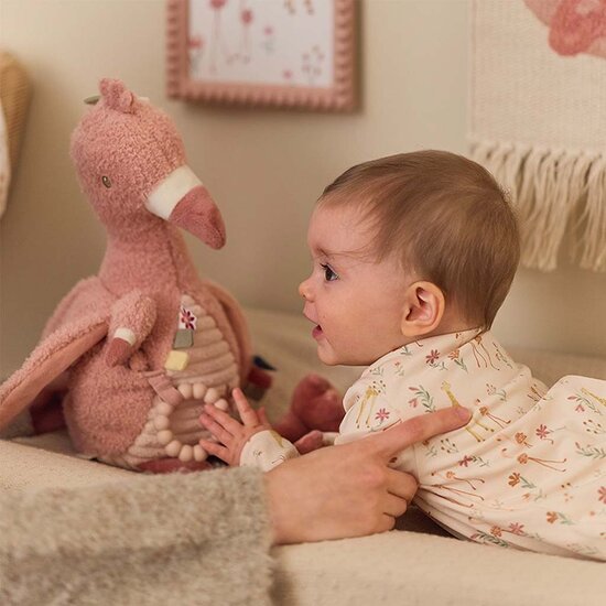 Activiteitenknuffel Flamingo - Roze - Little Dutch