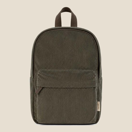 Kidslabel rugzak Corduroy Large - Forest green