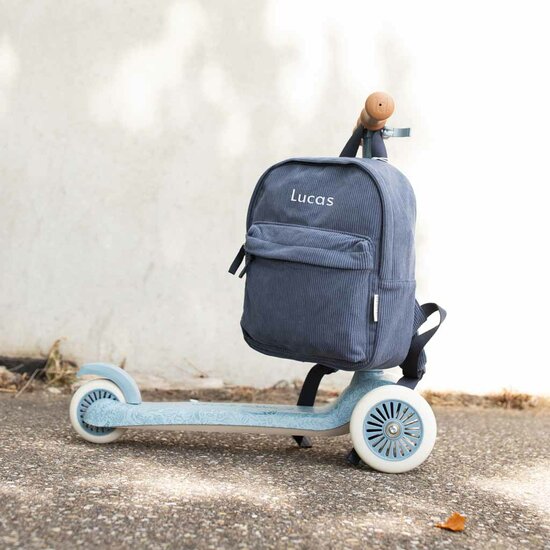 Kidslabel kinderrugzak Corduroy - Grey Blue
