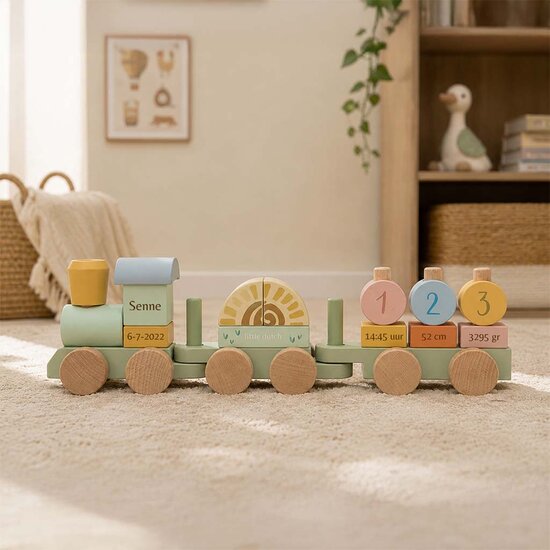 Little Dutch houten trein met naam