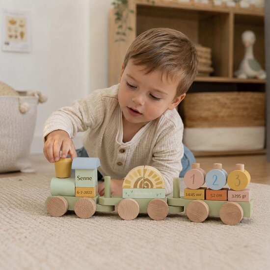 Little Dutch houten trein met naam