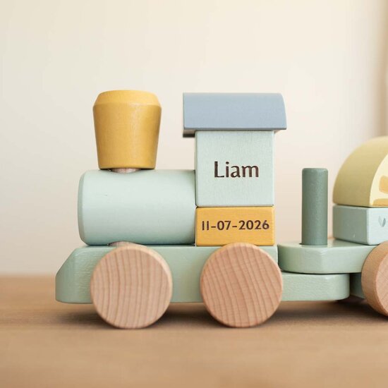 Little Dutch houten trein met naam