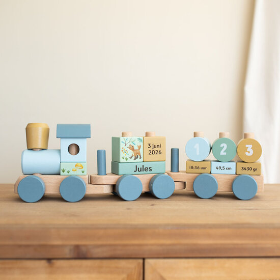 Little Dutch houten trein met naam
