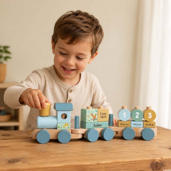 Little Dutch houten trein met naam