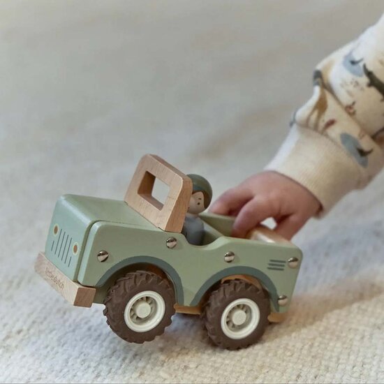 Houten Safari Auto - Groen - Little Dutch