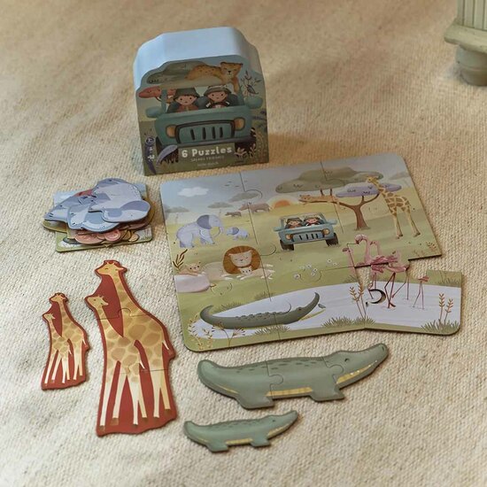 Legpuzzel 6 in 1 - Safari Friends - Little Dutch