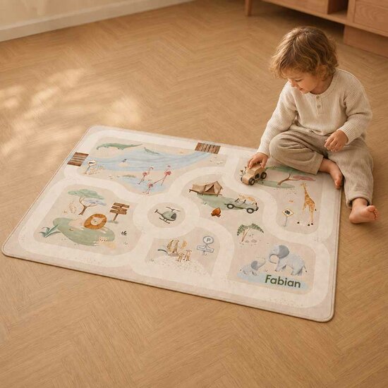 Speelkleed auto&rsquo;s Safari &ndash; Beige &ndash; Little Dutch