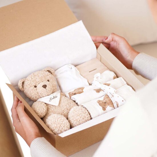 Kraamcadeau set met naam - Teddybeer