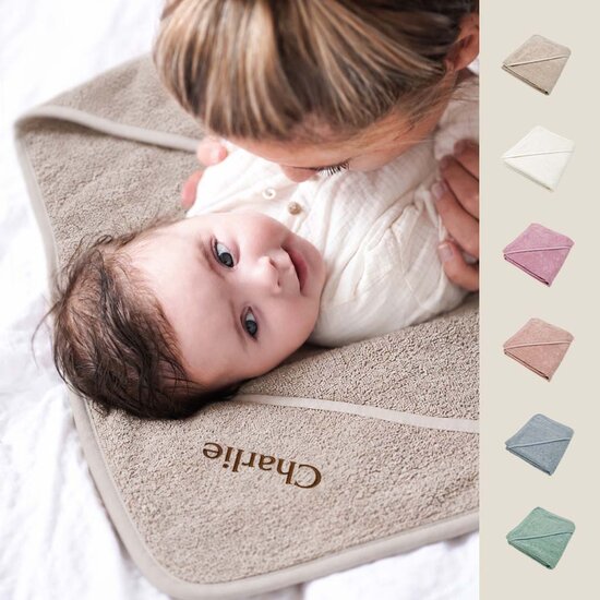 Baby badcape met naam