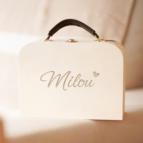 Kraamcadeau koffertje met naam