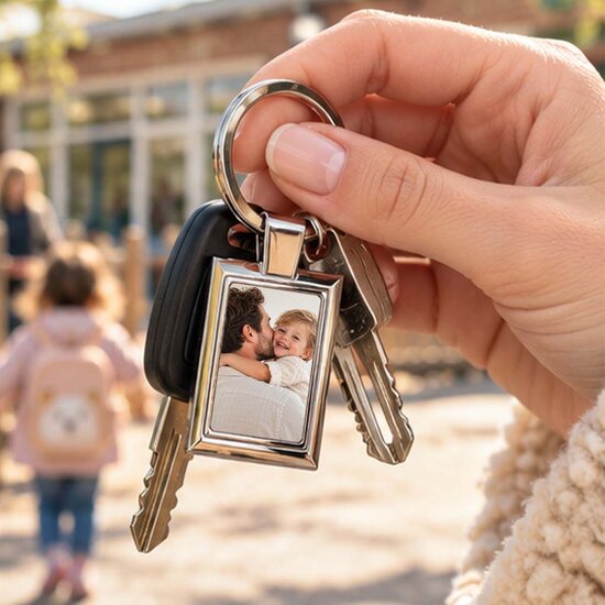 Sleutelhanger met Foto &ndash; Rechthoekig 20 x 28 mm