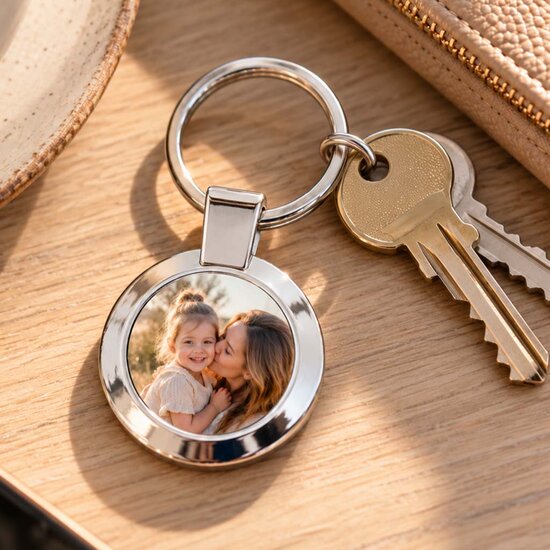Sleutelhanger met Foto &ndash; Rond 35 mm