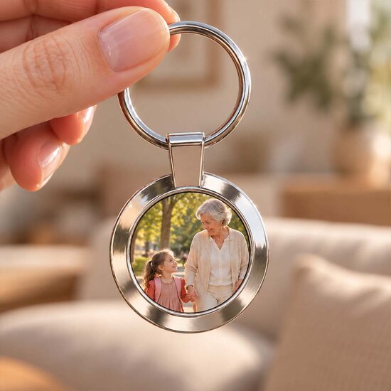 Sleutelhanger met Foto &ndash; Rond 35 mm