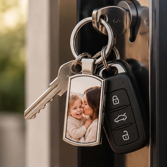Sleutelhanger met Foto &ndash; Rechthoekig 41 x 19 mm