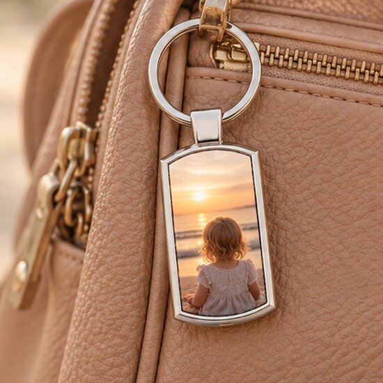 Sleutelhanger met Foto &ndash; Rechthoekig 41 x 19 mm